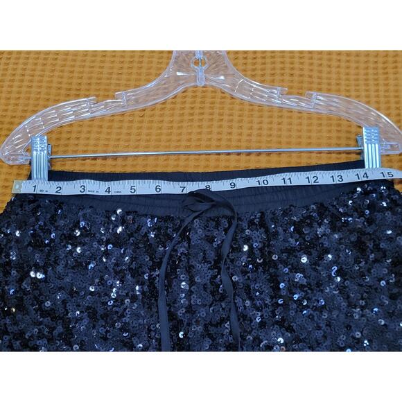 AQUA Bloomingdale's Exclusive Black Sequin Party Blazer Jogger Set EUC Medium - Picture 5 of 7
